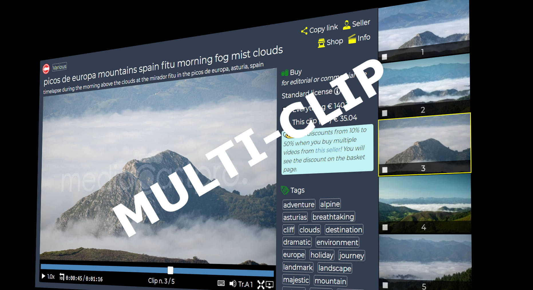 How to sell and buy multi-clip videos